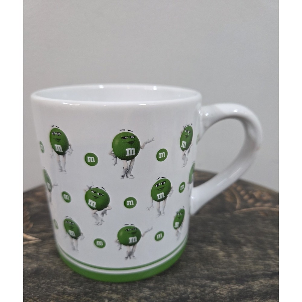 M&M Candy Coffee Mug Cup Green Girl all over print